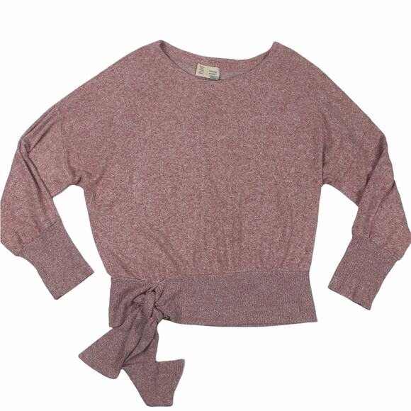 Anthropologie  Saturday/ Sunday  SideTie Pink Sweatshirt Small - Picture 2 of 8